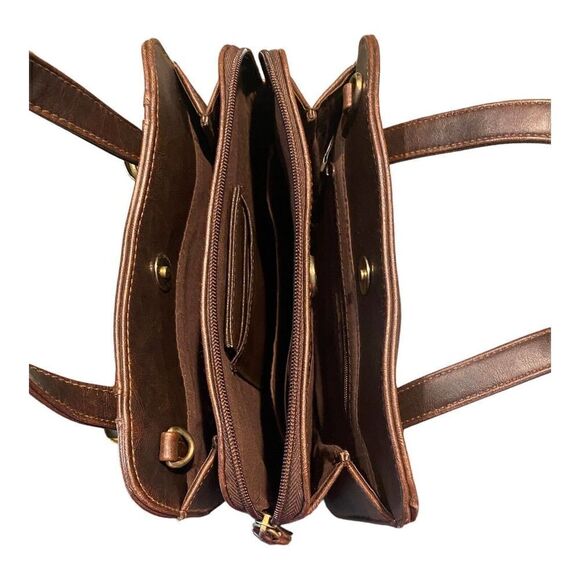 Rosetti Handbag Purse Dark Brown Faux Leather Pockets - Picture 7 of 14